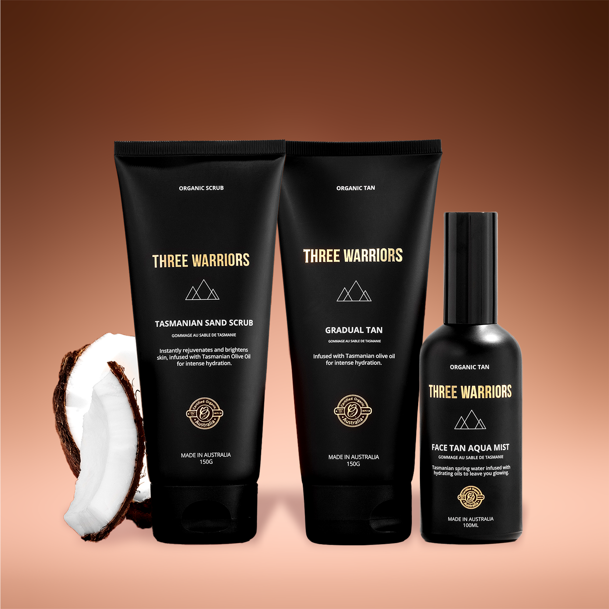 Summer Essentials Pack | Three Warriors | Streak & Orange Free Organic Tan