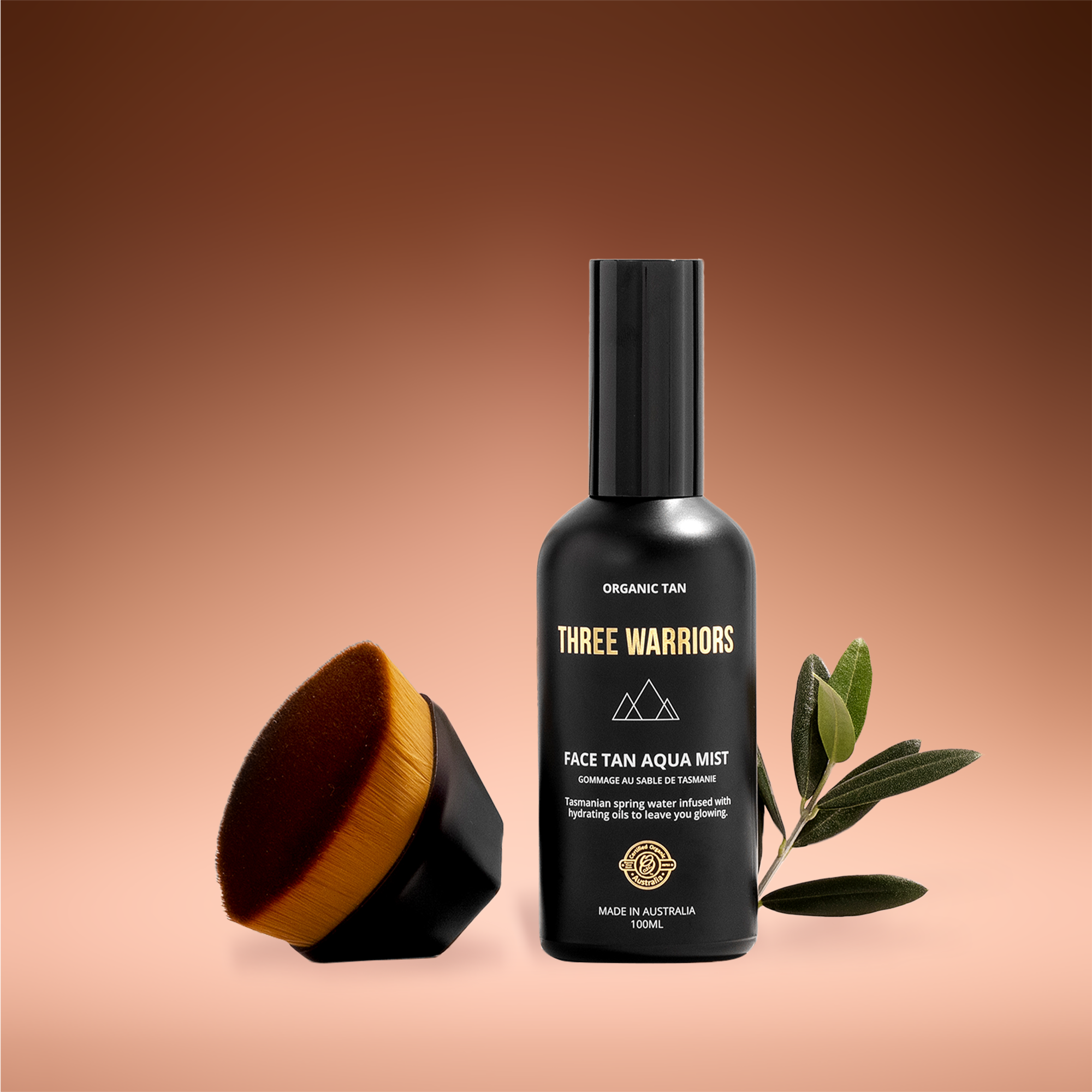 Natural Face Tan Glow Kit | Three Warriors | Streak & Orange Free Organic Tan