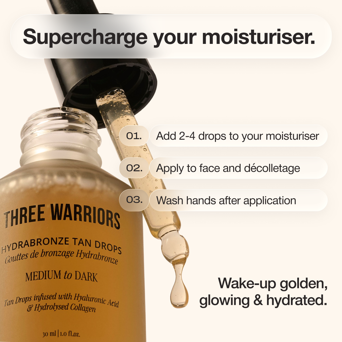 Hydrabronze Tanning Drops | Three Warriors | Streak & Orange Free Organic Tan