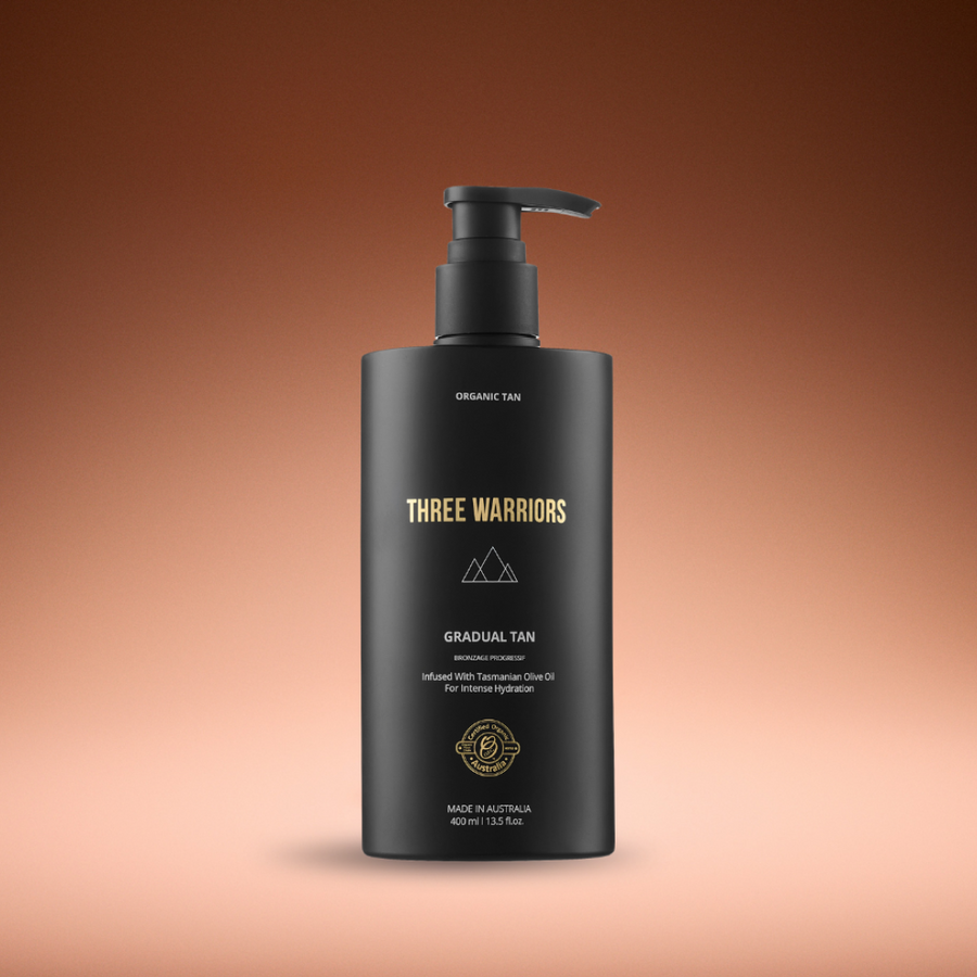 400ml Natural Gradual Tan | Three Warriors | Olive Oil Infused Natural Moisturising Tan   