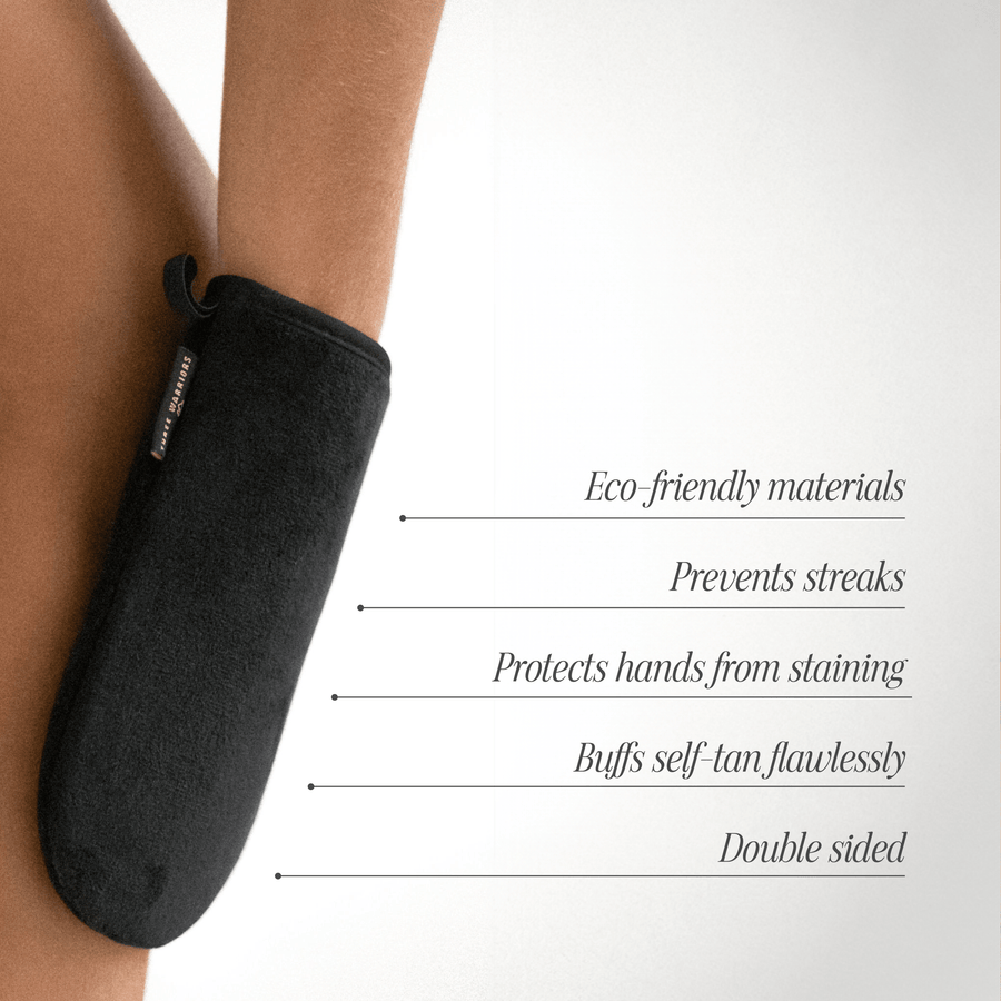 Eco-Friendly Tanning Mitt | Three Warriors | Premium Velour Mitt 