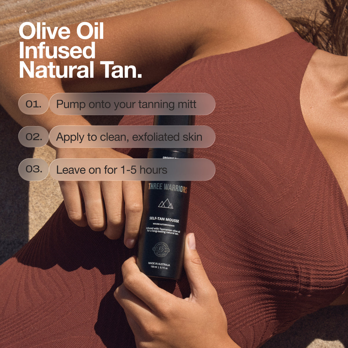 Self Tanning Mousse | Three Warriors | Streak & Orange Free Organic Tan